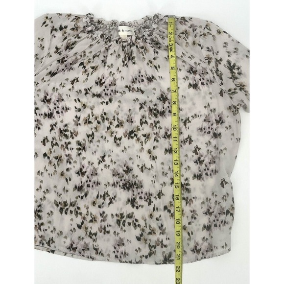 Cloth &‎ Stone Floral Blouse Size Medium Anthropologie Long Sleeve Cropped Top - Picture 8 of 8